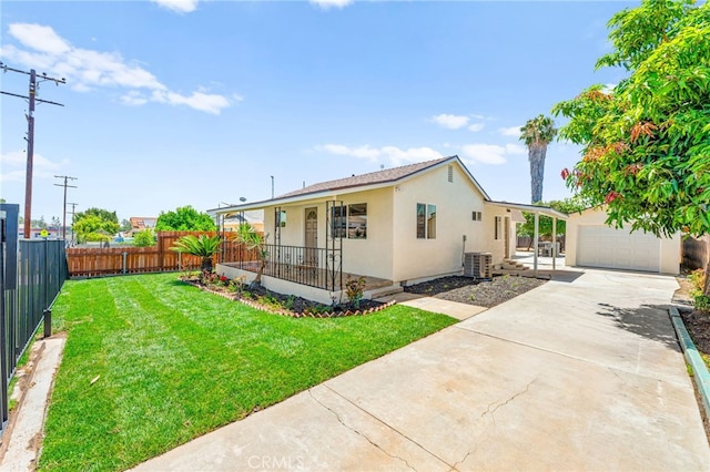 8252 Graves Ave, Rosemead, CA 91770 - rear view of property with stucco siding, a garage, driveway, and covered porch
