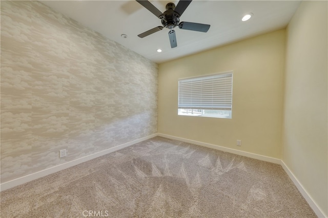 25904 Bear Valley Rd, Tehachapi, CA 93561 - carpeted spare room with recessed lighting and a ceiling fan