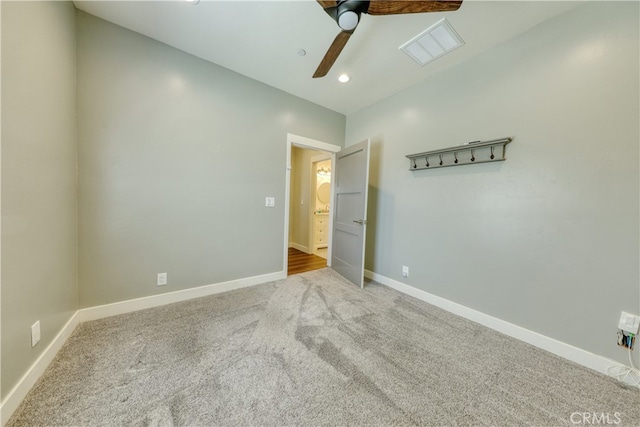 25904 Bear Valley Rd, Tehachapi, CA 93561 - unfurnished bedroom with carpet floors, ceiling fan, and recessed lighting