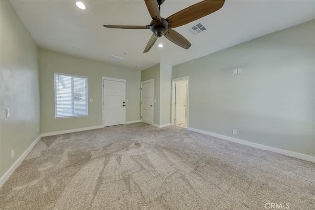 25904 Bear Valley Rd, Tehachapi, CA 93561 - spare room featuring ceiling fan, recessed lighting, and carpet