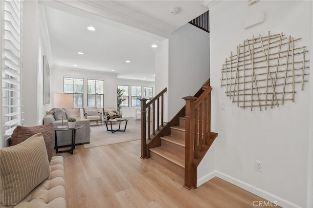 26 Los Indios, Irvine, CA 92618 - stairway featuring wood finished floors and recessed lighting