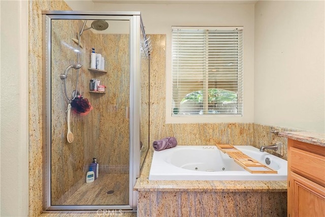 39423 Rowan Ct, Palmdale, CA 93551 - bathroom featuring a stall shower and a tub with jets