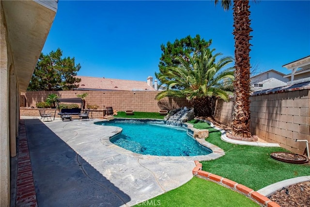 39423 Rowan Ct, Palmdale, CA 93551 - view of pool featuring a fenced backyard and a patio area