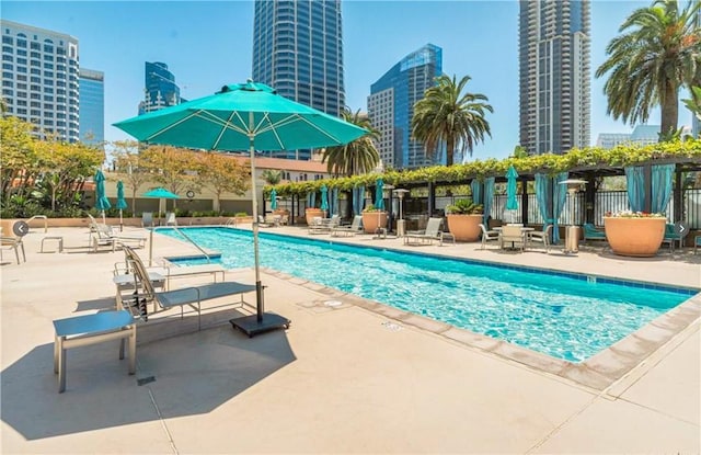 1199 Pacific Unit 1303, San Diego, CA 92101 - community pool featuring a patio and a city view