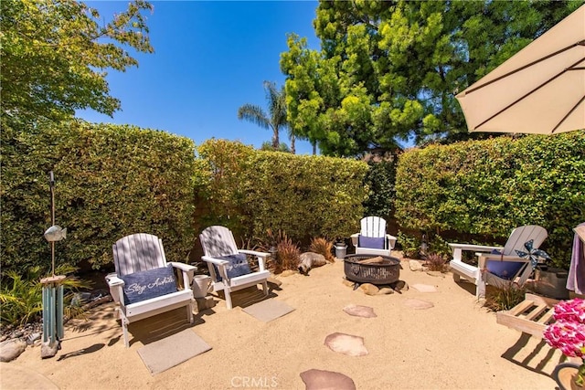 968 Saddlehorn Pl, Newbury Park, CA 91320 - view of patio with an outdoor fire pit