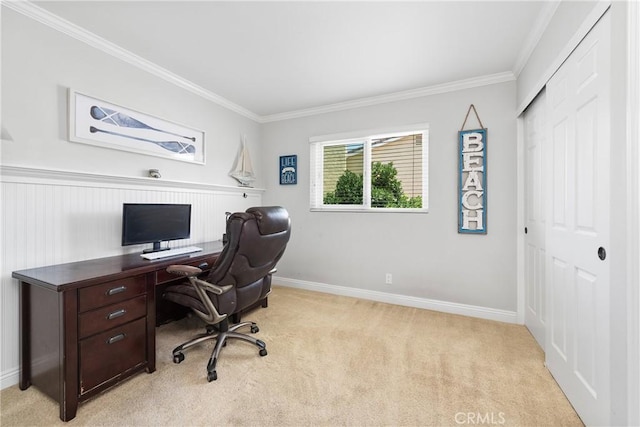 968 Saddlehorn Pl, Newbury Park, CA 91320 - home office featuring ornamental molding and light colored carpet