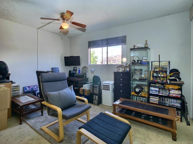 12553 Mapleview St Unit 28, Lakeside, CA 92040 - office space featuring carpet floors, ceiling fan, and a textured ceiling