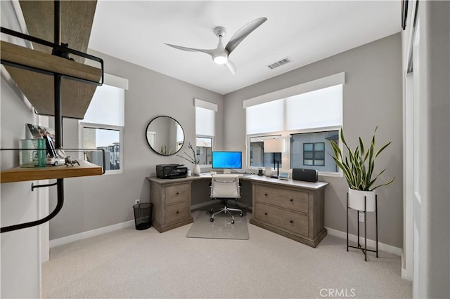 2890 Via Alta Pl, San Diego, CA 92108 - office space with a ceiling fan and light colored carpet