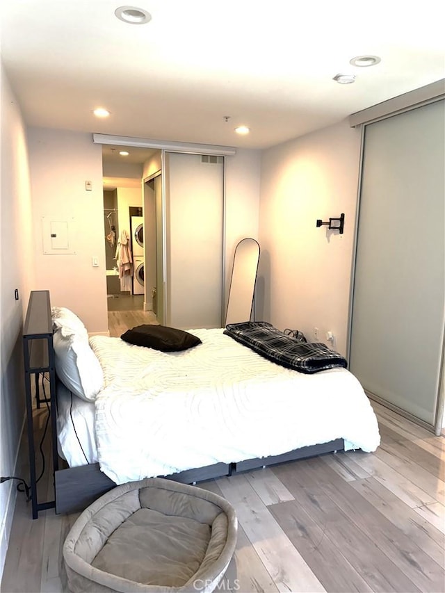 1234 Wilshire Blvd Unit 330, Los Angeles, CA 90017 - bedroom featuring wood finished floors and recessed lighting