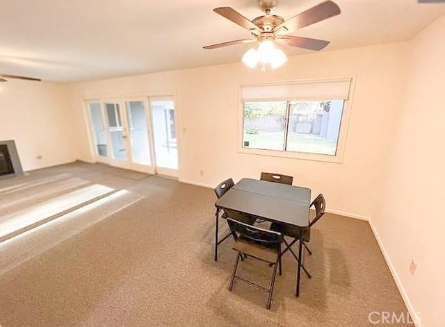 622 Esther Way, Redlands, CA 92373 - dining space featuring ceiling fan and carpet floors