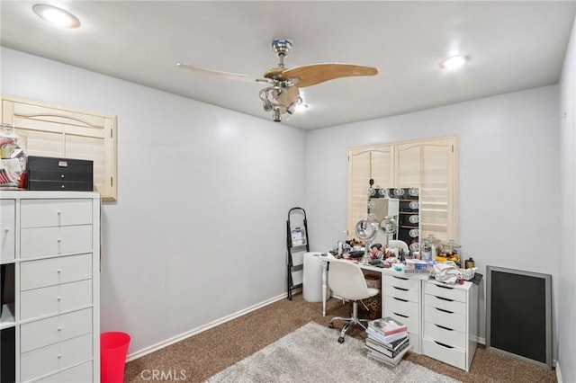 1776 San Bernardino Ave, Pomona, CA 91767 - carpeted office space with a ceiling fan and baseboards