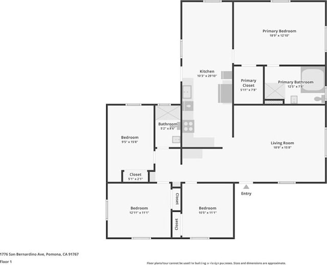 1776 San Bernardino Ave, Pomona, CA 91767 - view of property floor plan