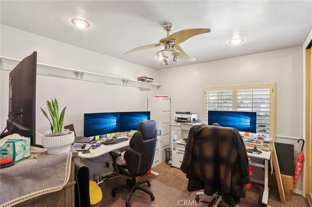 1776 San Bernardino Ave, Pomona, CA 91767 - carpeted office featuring ceiling fan