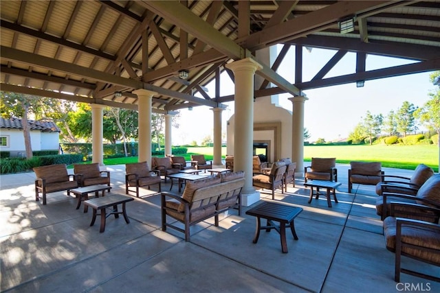 15446 Skyridge Dr, Riverside, CA 92503 - view of patio / terrace with a gazebo and an outdoor hangout area