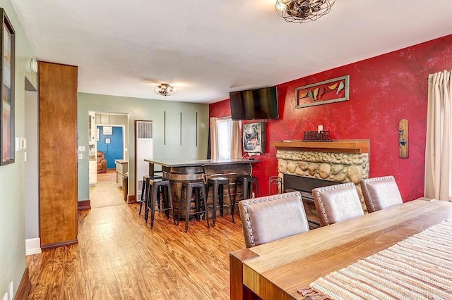 1242 Marshall Rd, Alpine, CA 91901 - dining area with wood finished floors and a bar