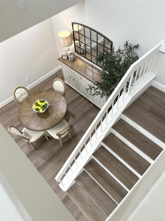 13425 Via Almeria, Tustin, CA 92782 - stairway featuring wood finished floors and baseboards