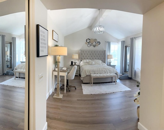 13425 Via Almeria, Tustin, CA 92782 - bedroom featuring wood finished floors and a chandelier