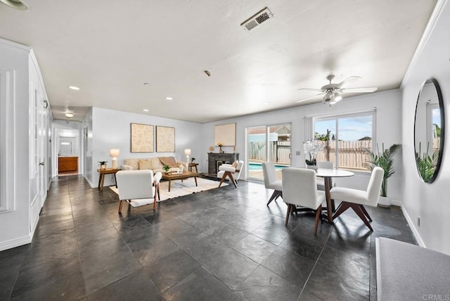7439 Carrie Ridge Way, San Diego, CA 92139 - dining area with recessed lighting and a ceiling fan