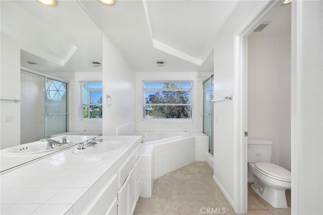 33072 Ocean Rdg, Dana Point, CA 92629 - full bathroom featuring a bath, vanity, and a stall shower