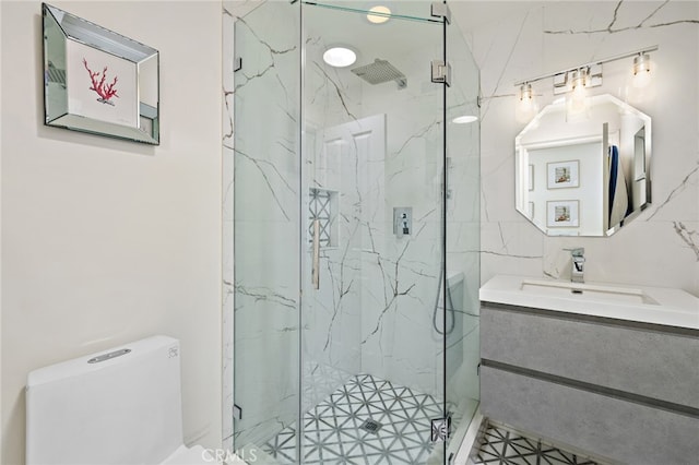 2719 Vista Umbrosa, Newport Beach, CA 92660 - bathroom with a marble finish shower and vanity
