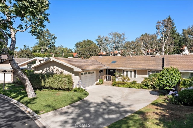 2719 Vista Umbrosa, Newport Beach, CA 92660 - ranch-style house with driveway, a garage, stucco siding, and a tile roof