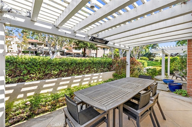 2719 Vista Umbrosa, Newport Beach, CA 92660 - view of patio / terrace with outdoor dining area and a pergola