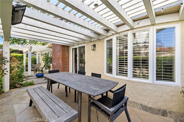 2719 Vista Umbrosa, Newport Beach, CA 92660 - view of patio featuring outdoor dining space and a pergola