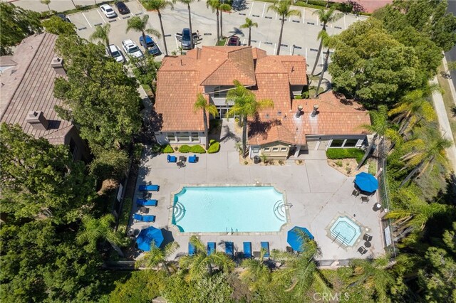 2500 San Gabriel Way Unit 306, Corona, CA 92882 - drone / aerial view of a pool