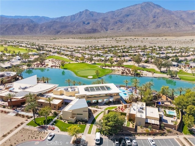 60284 Honeysuckle St, La Quinta, CA 92253 - aerial view of residential area featuring a water and mountain view and a golf club