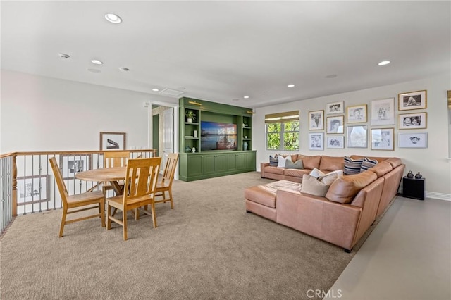 3 Stockmen Rd, Ladera Ranch, CA 92694 - carpeted living area featuring recessed lighting and built in features
