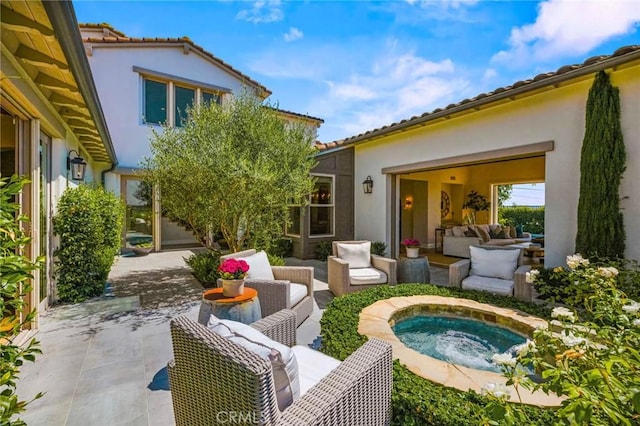 3 Stockmen Rd, Ladera Ranch, CA 92694 - view of patio / terrace featuring outdoor lounge area and an in-ground hot tub