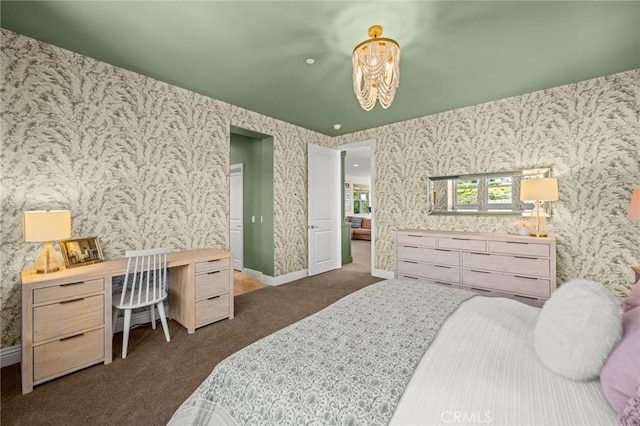 3 Stockmen Rd, Ladera Ranch, CA 92694 - carpeted bedroom with wallpapered walls and a chandelier