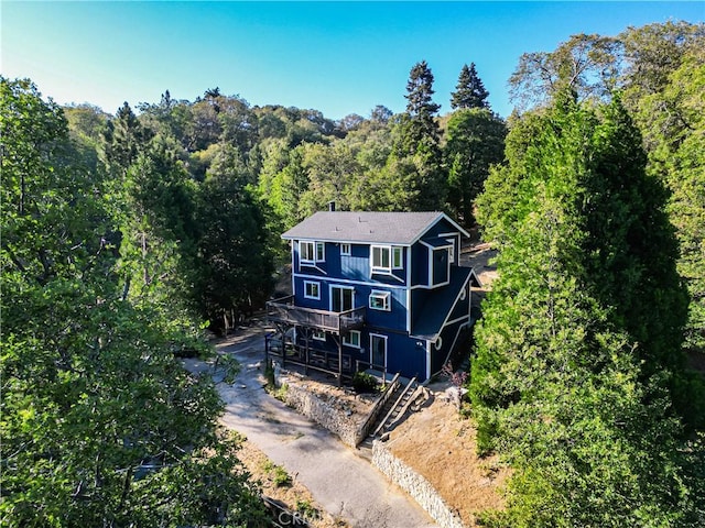 29282 Pine Dr, Cedar Glen, CA 92321 - view from above of property featuring a heavily wooded area