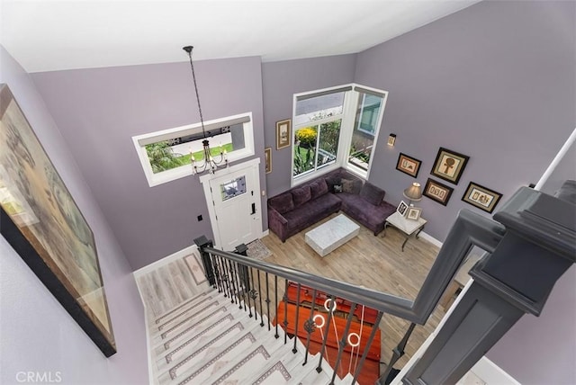15 Surfbird Ln, Aliso Viejo, CA 92656 - stairs with wood finished floors and high vaulted ceiling