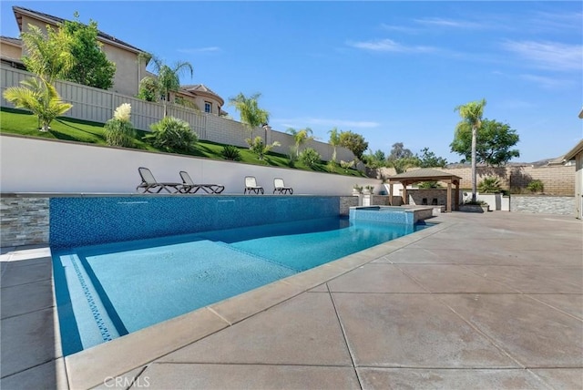 12149 Jonathan Dr, Riverside, CA 92503 - view of swimming pool featuring a gazebo, a pool with connected hot tub, and a patio