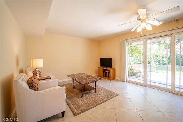 24612 Artemia Ave, Mission Viejo, CA 92691 - living area with a ceiling fan and light tile patterned flooring