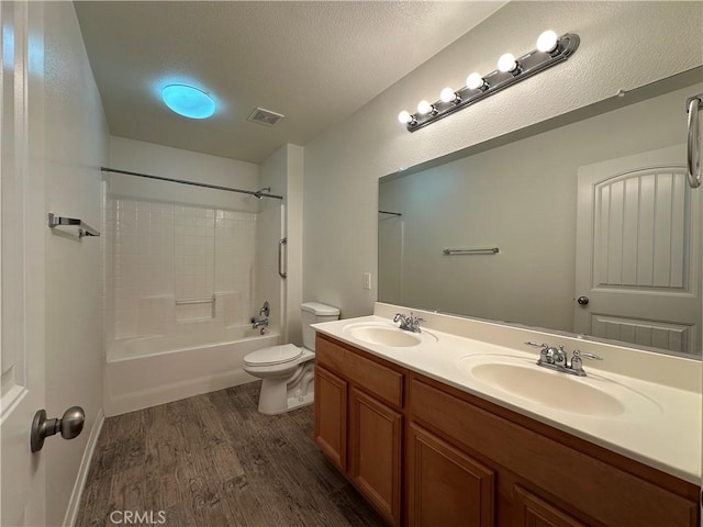53024 Astrid Way, Lake Elsinore, CA 92532 - full bathroom with wood finished floors, double vanity, and bathing tub / shower combination