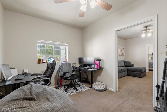 505 W Glendon Way, San Gabriel, CA 91776 - carpeted home office with ceiling fan