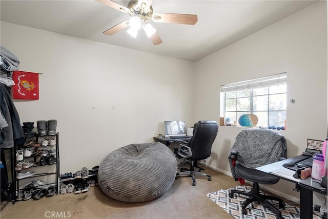 505 W Glendon Way, San Gabriel, CA 91776 - carpeted home office with a ceiling fan and baseboards