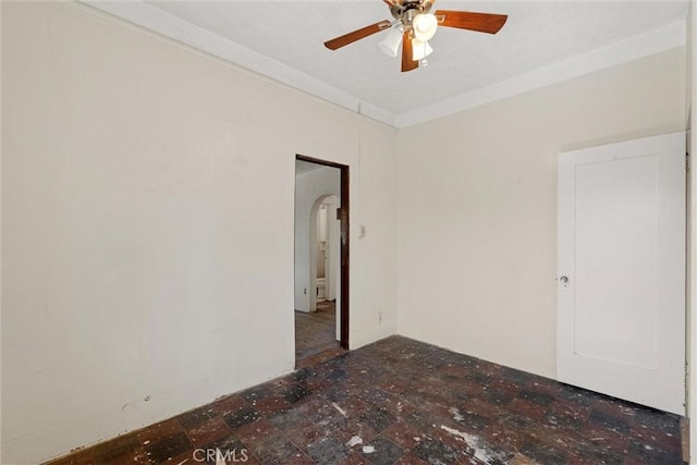 505 W Glendon Way, San Gabriel, CA 91776 - empty room featuring ceiling fan and arched walkways