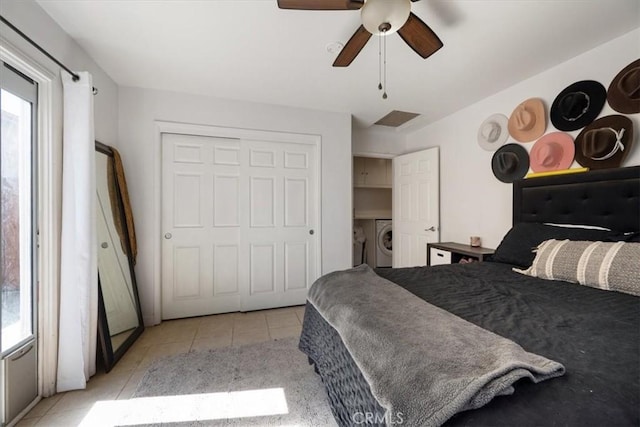 1812 Riverside Ave, Paso Robles, CA 93446 - tiled bedroom featuring a closet and ceiling fan