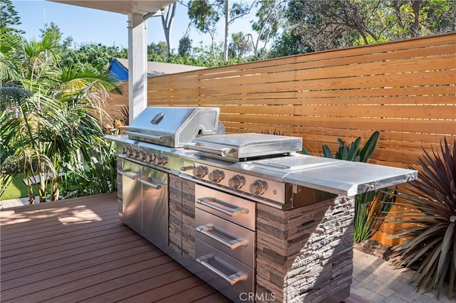 20092 E Frank Ln, Orange, CA 92869 - wooden terrace with area for grilling