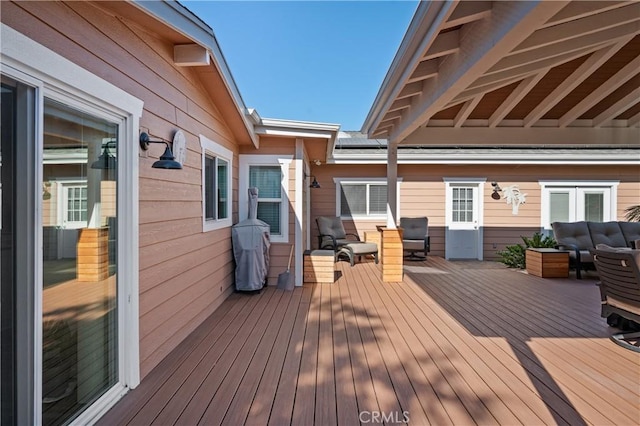 20092 E Frank Ln, Orange, CA 92869 - wooden deck featuring an outdoor living space