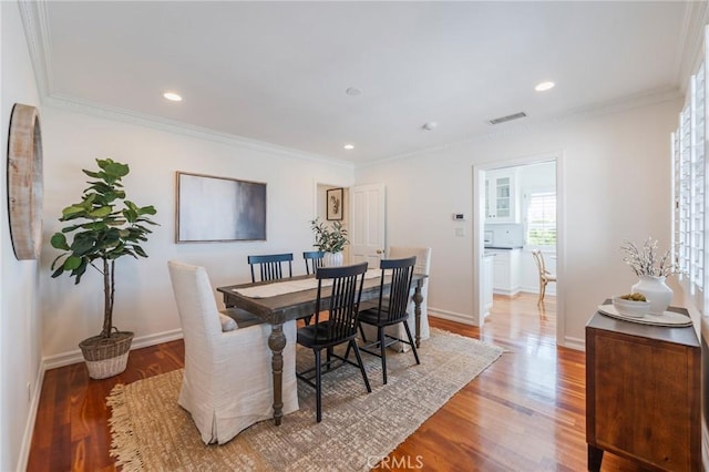 426 Via La Selva, Redondo Beach, CA 90277 - dining room with light wood-type flooring, ornamental molding, and recessed lighting