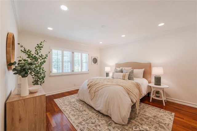 426 Via La Selva, Redondo Beach, CA 90277 - bedroom with crown molding, dark wood finished floors, and recessed lighting