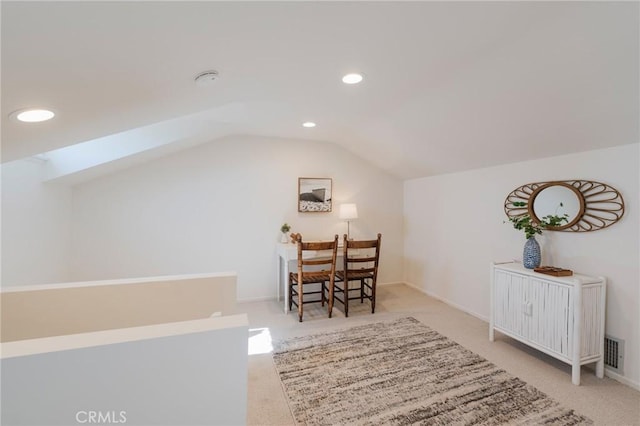 426 Via La Selva, Redondo Beach, CA 90277 - dining space with carpet, lofted ceiling, and recessed lighting