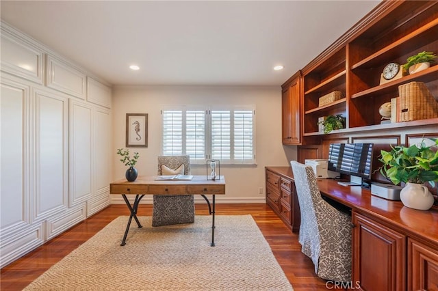 426 Via La Selva, Redondo Beach, CA 90277 - office area with dark wood finished floors and recessed lighting
