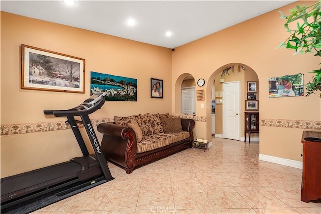 37028 Velutina Way, Palmdale, CA 93550 - exercise area featuring arched walkways and recessed lighting
