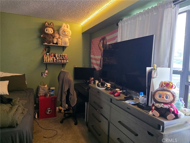 10655 Lemon Ave Unit 1508, Rancho Cucamonga, CA 91737 - bedroom with carpet and a textured ceiling