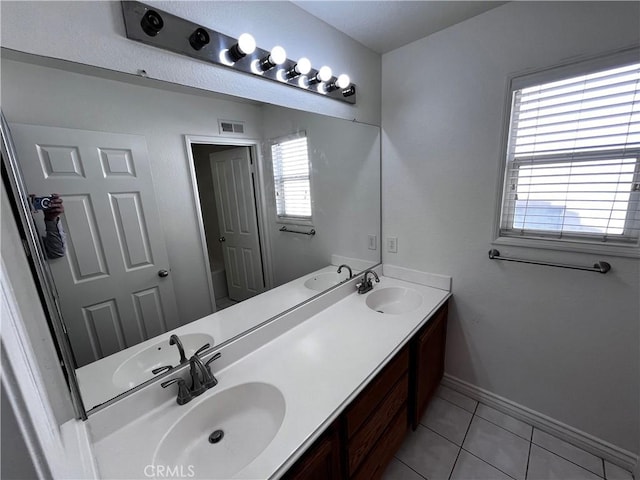 16340 Willowmist Ct, Chino Hills, CA 91709 - bathroom with tile patterned flooring and double vanity